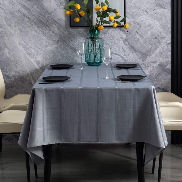 Rectangle Plaid Jacquard Table Cloth Waterproof Wrinkle Resistant (5 Colors) Via Amazon Cheap